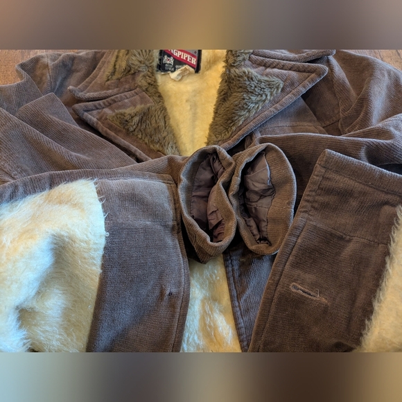 Vintage Bagpiper Men's Brown Corduroy Jacket with Faux Fur Lining Sz 48 (Medium) - Picture 9 of 14